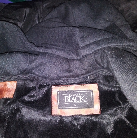 Buckle Black Faux Leather Jacket. - Picture 4 of 10